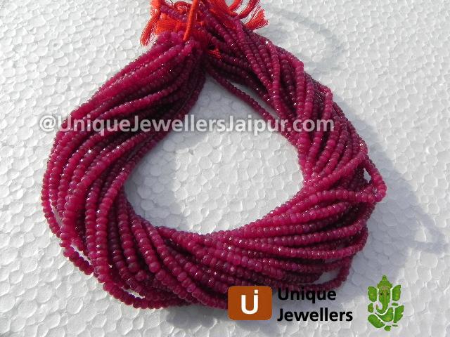 Ruby Faceted Roundelle Beads